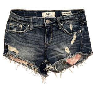 Daytrip Blue Distressed Jean Shorts